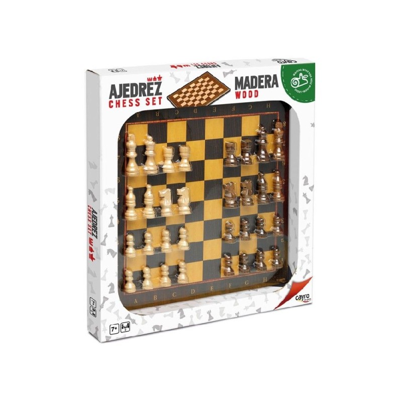 TABLERO AJEDREZ CON ACCESORIOS MADERA