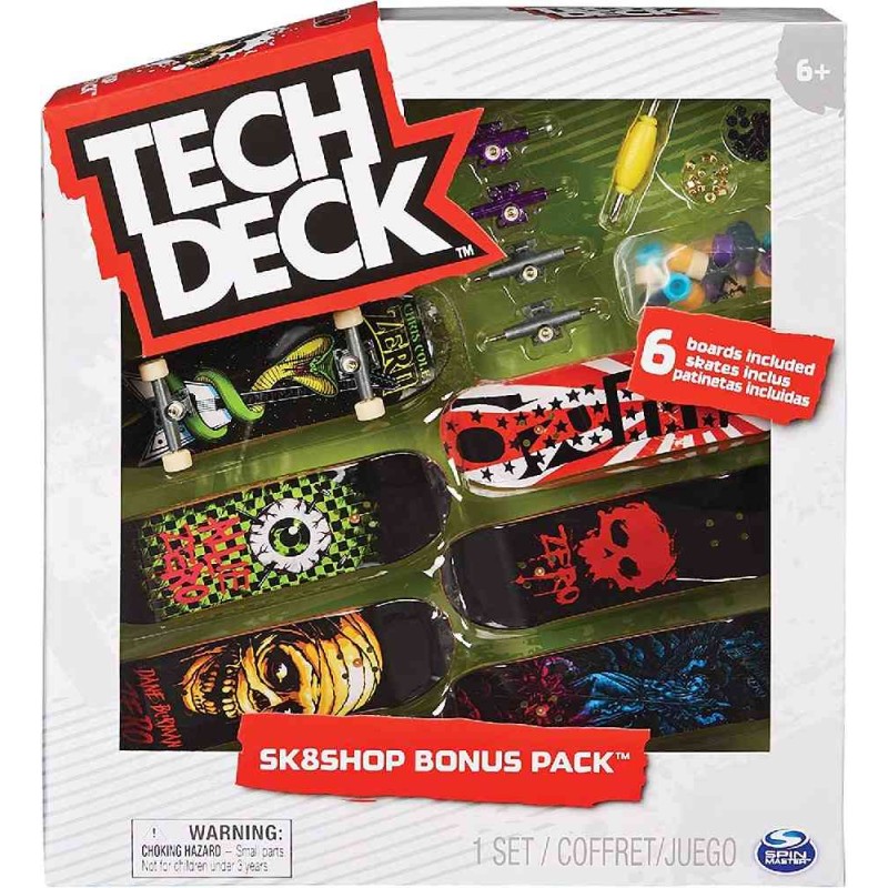 TECH DECK - FINGER SKATE - PACK 6 TABLAS