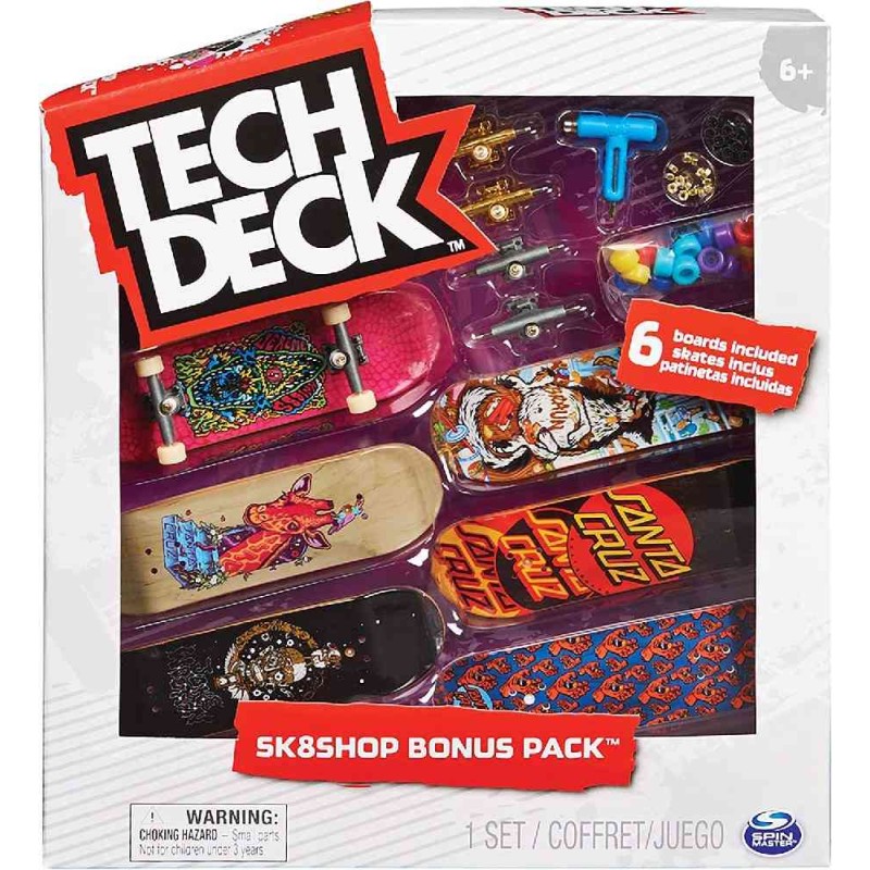 TECH DECK - FINGER SKATE - PACK 6 TABLAS