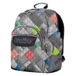 MOCHILA ESCOLAR ESTAMPADO PIEZAS- MORRAL
