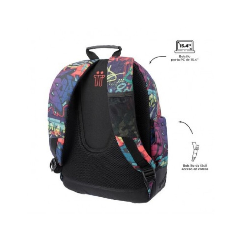 MOCHILA ESCOLAR ESTAMPADO GRAFFITI-MORRA