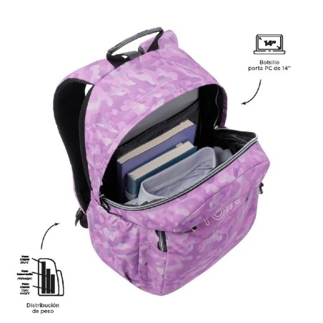 MOCHILA ESCOLAR MEDIANA CAMUFLAJE -MORRA