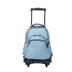 MOCHILA ESCOLAR CON RUEDAS AZUL Y ESTREL