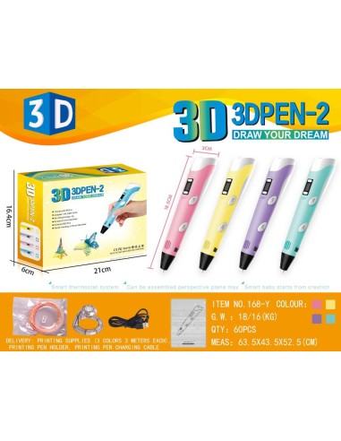 Boligrafo 3D Colores Surtidos