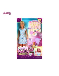 Muñeca Anlily Con Carrito Bebe