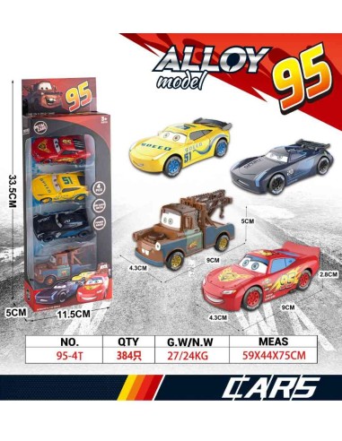 Caja 4 Coches Metal