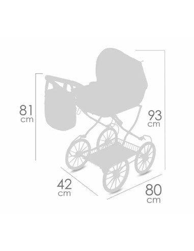 COCHE MUÑECAD PLEGABLE 93cm HONEY 