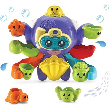 Pulpo bebé Juega en el baño