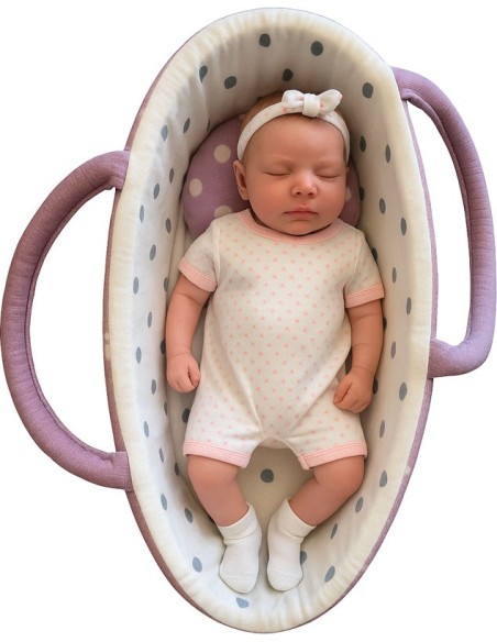 Muñeca Silicona 34cm. Ys09 con Capazo -
