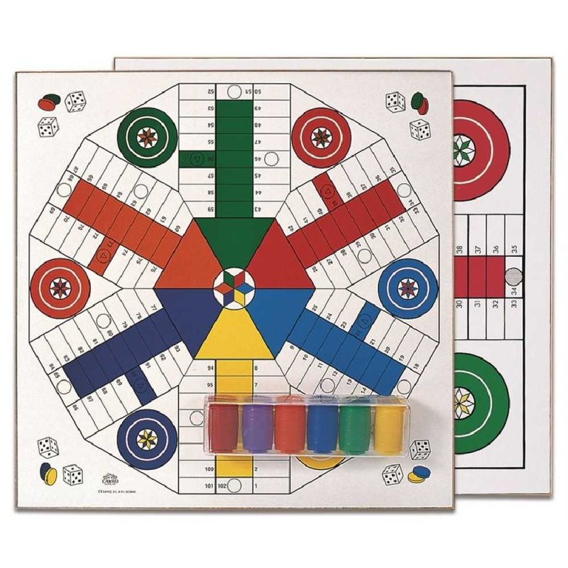 TABLERO PARCHIS 4-6 JUGADORES + FICHAS P