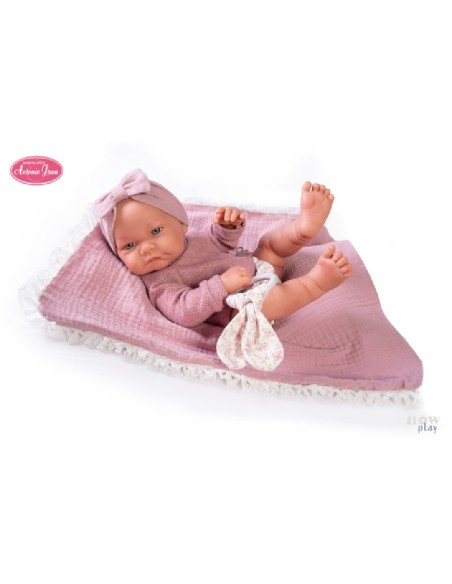 MUÑECA NICA CON MORDEDOR Y MANTITA 42CM