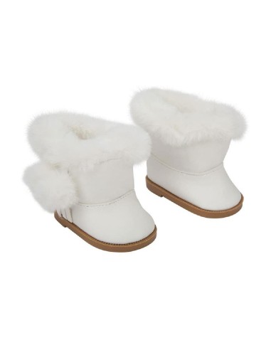 Set Botas Blancas Pelo para Muñeca 45 cm