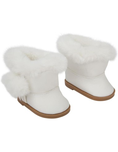 Set Botas Blancas Pelo para Muñeca 45 cm