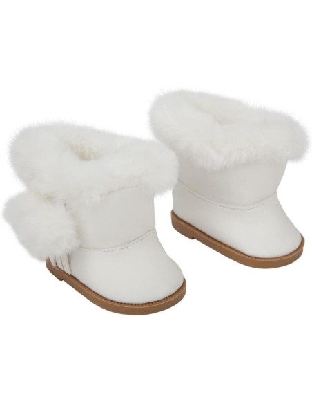 Set Botas Blancas Pelo para Muñeca 45 cm