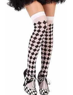 MEDIAS ROMBOS ARLEQUIN BLANCO Y NEGRO
