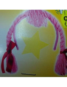 DIADEMA CON TRENZAS ROSA