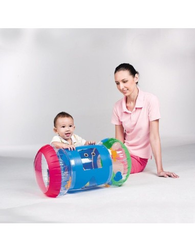 ANDADOR ROLLER HINCHABLE BEBE CON BOLAS 