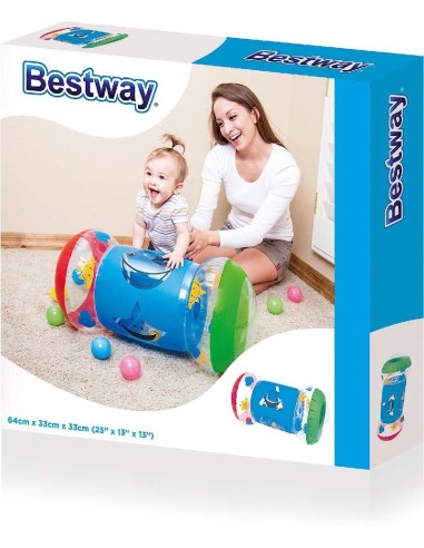 ANDADOR ROLLER HINCHABLE BEBE CON BOLAS 