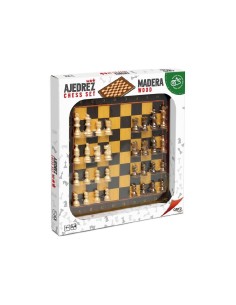 TABLERO AJEDREZ CON ACCESORIOS MADERA