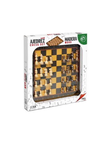 TABLERO AJEDREZ CON ACCESORIOS MADERA
