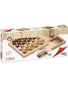 AJEDREZ / DAMAS / BACKGAMMON 3 EN 1