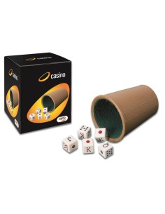 CUBILETE FORRADO Y DADOS POKER