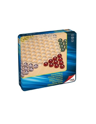JUEGO DAMAS CHINAS MADERA EN CAJA METALI