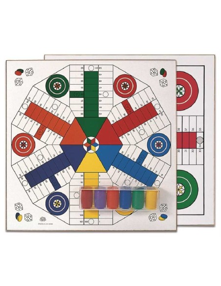 TABLERO PARCHIS 4-6 JUGADORES + FICHAS P