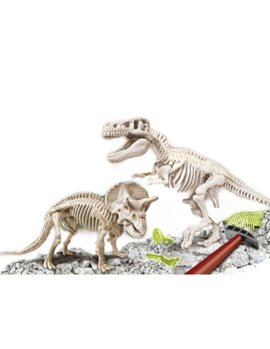 Arqueojugando T-Rex y Triceratops fluore