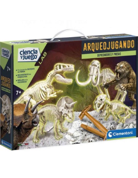 DINO DEPREDADORES Y PRESAS - 4 EN 1 FLUO