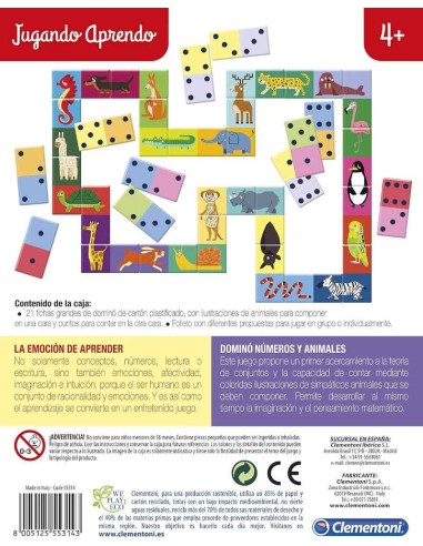 Dominó de los números y los animales