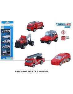SPEED & GO-SET 5 VEHICULOS METAL-POLICIA