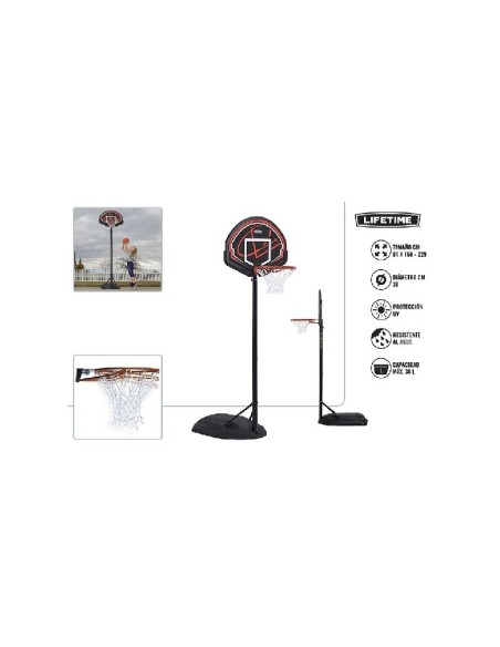 LIFETIME CANASTA BASKET PORT. AJUSTABLE