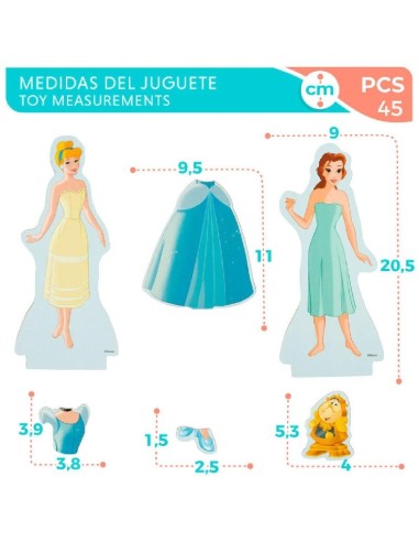PRINCESAS VESTIDOS DE MADERA MAGNETICOS 