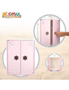 ARMARIO DE MADERA MUÑECAS C/3 PERCHAS WO 2