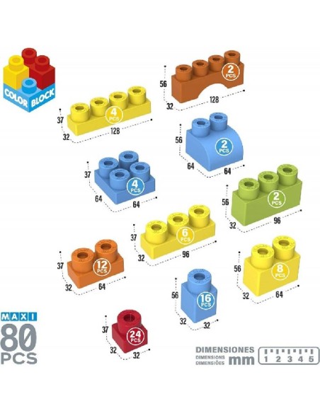 CONTENEDOR 80 PCS COLOR BLOCK - BASIC
