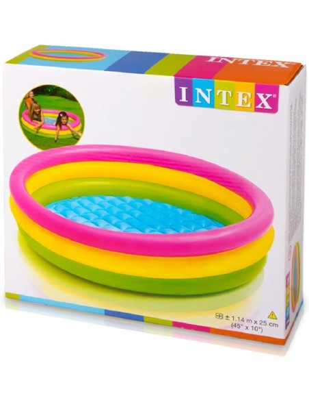 Piscina hinchable 3 aros sunset 114x25cm