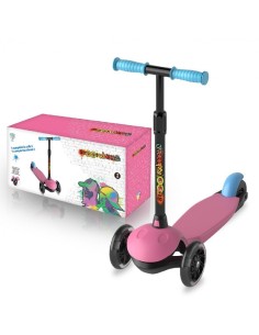 PATINETE DE 3 RUEDAS ROSA CON LUCES LED