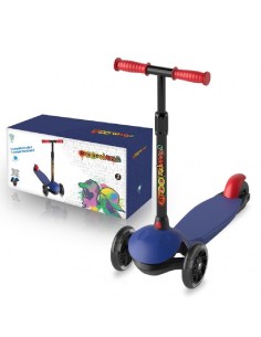 PATINETE DE 3 RUEDAS AZUL CON LUCES LED