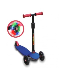 PATINETE DE 3 RUEDAS AZUL CON LUCES LED 2