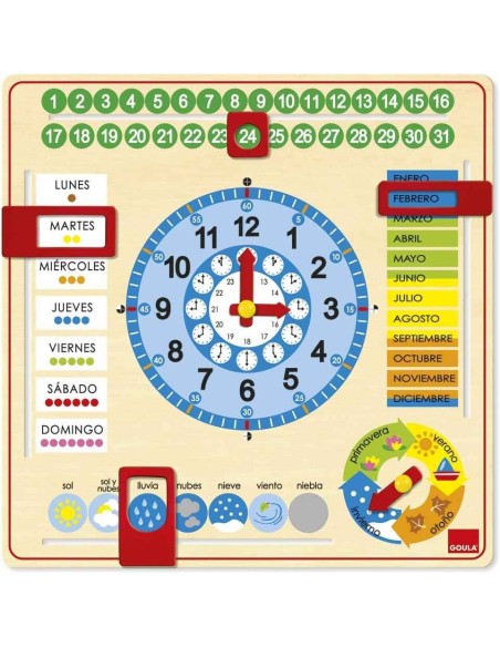 RELOJ CALENDARIO ESCOLAR CASTELLANO
