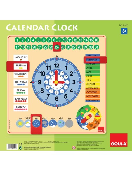 RELOJ CALENDARIO ESCOLAR EN INGLES