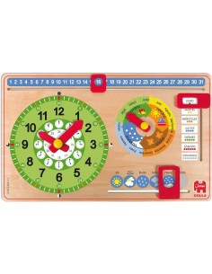 RELOJ CALENDARIO ESPAÑOL DE MADERA