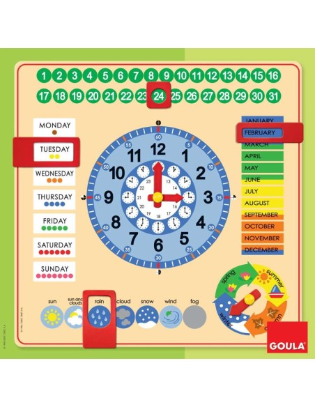 RELOJ CALENDARIO ESCOLAR EN INGLES