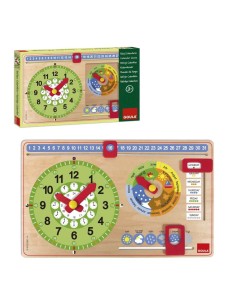 RELOJ CALENDARIO INGLES DE MADERA