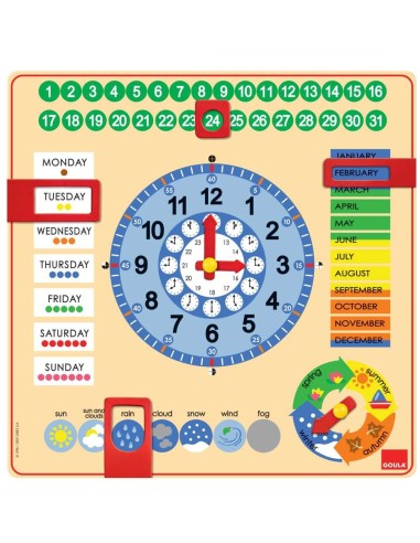 RELOJ CALENDARIO ESCOLAR EN INGLES