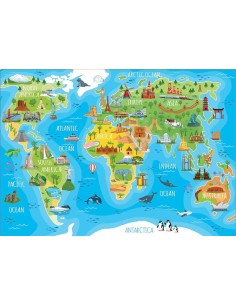 Puzzle 150 mapamundi monumentos  geopuzz
