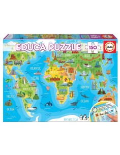 Puzzle 150 mapamundi monumentos  geopuzz 2