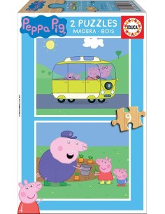 PUZZLE 2X9 PIEZAS - PEPPA PIG MADERA ECO