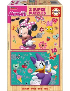 PUZZLE MINNIE AYUDANTES FELICES 2 X 16 P
